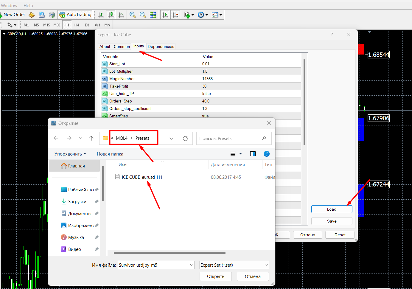 how to install set files in mt4 expert advisor
